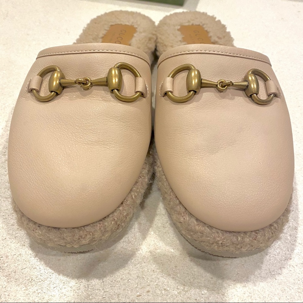 SOLD on RR ⭐️ GUCCI Horsebit Shearling-Lined Leather Mule Flat Slippers NWOT - Picture 14 of 16